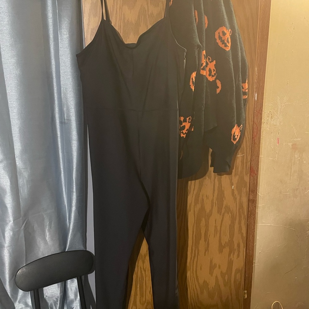 Old Navy Black Jumpsuit with Spaghetti Straps and Relaxed Silhouette